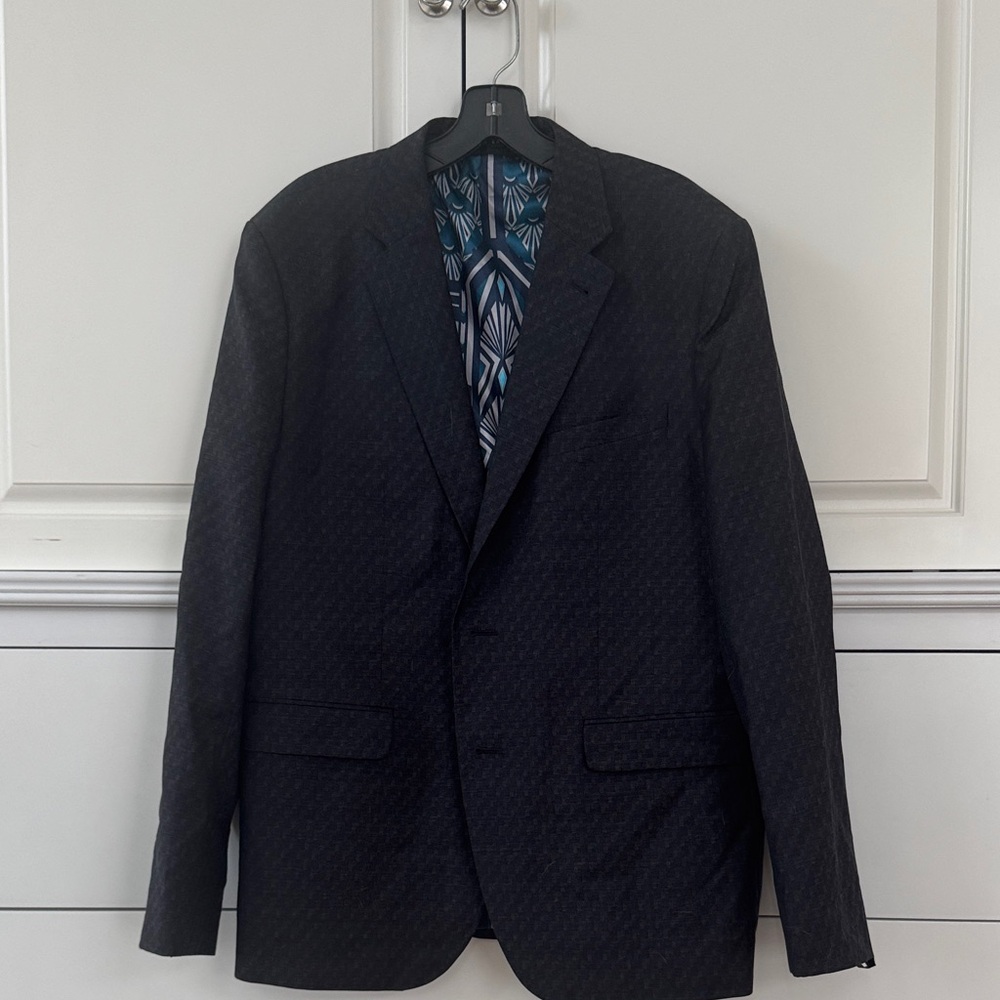 Ted Baker Charcoal Blazer with Patterned Lining